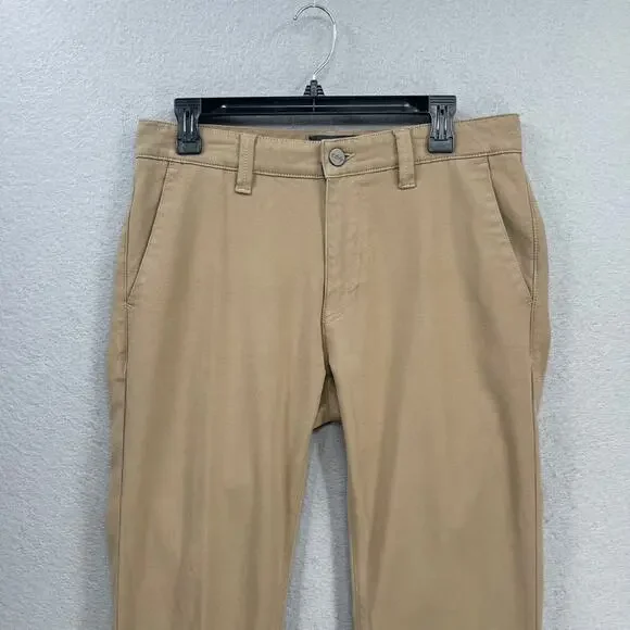 34 Heritage Pants Mens 32x32 Brown Verona Mid Rise Slim Leg Chino Stretch Casual - Picture 15 of 16
